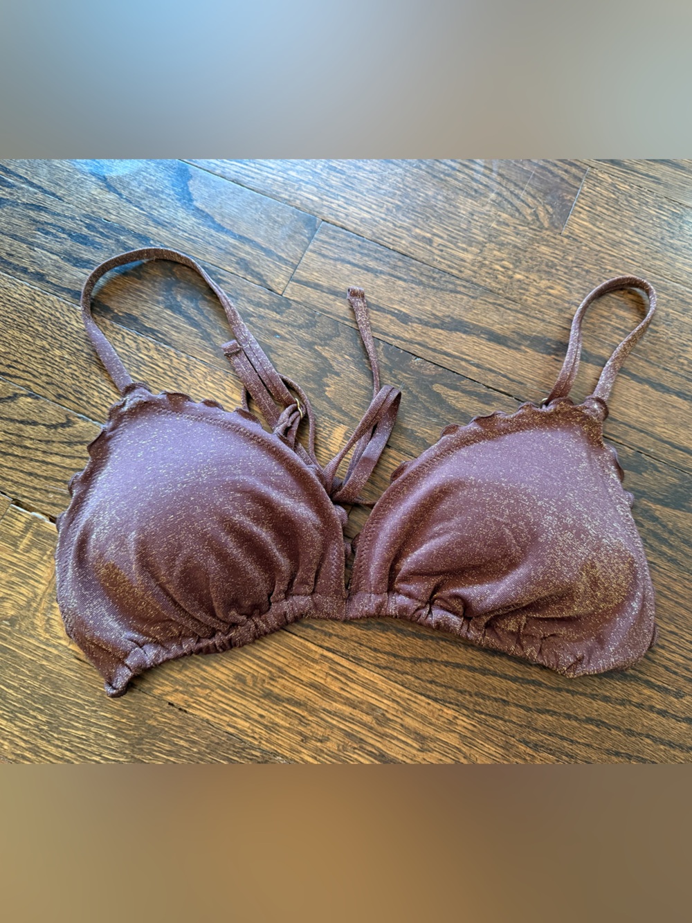 Abercrombie & Fitch Metallic Brown Shimmer Bralette